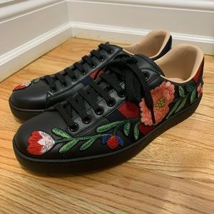 Gucci Ace Floral-Embroidered